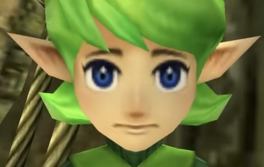 Saria from Ocarina of Time has a bitmap 2D face texture