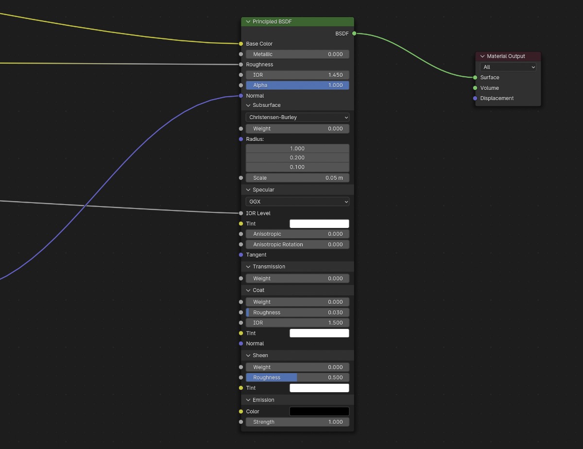 The principled BSDF shader node in Blender. Look at all those inputs and options.
