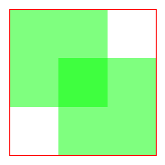The union of two rectangles outlined in red.