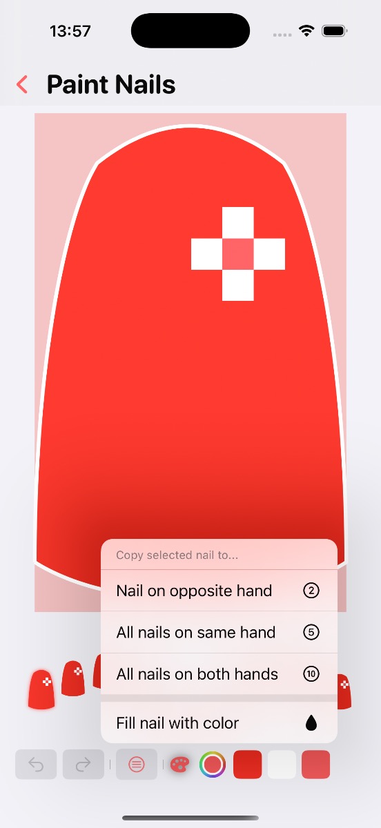 8-bit Nails includes helper tools to eliminate the boring parts of painting