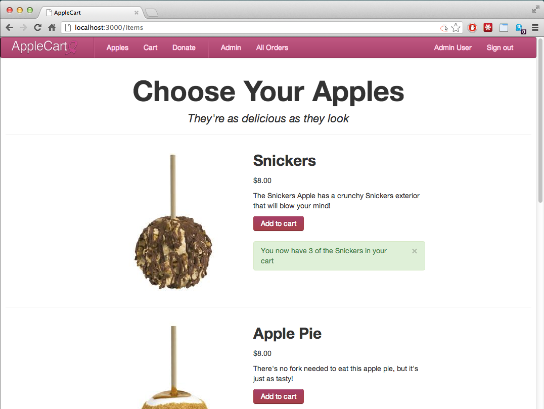Apple selection page