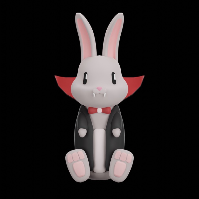 Revised model of Count Biki rendered in Blender