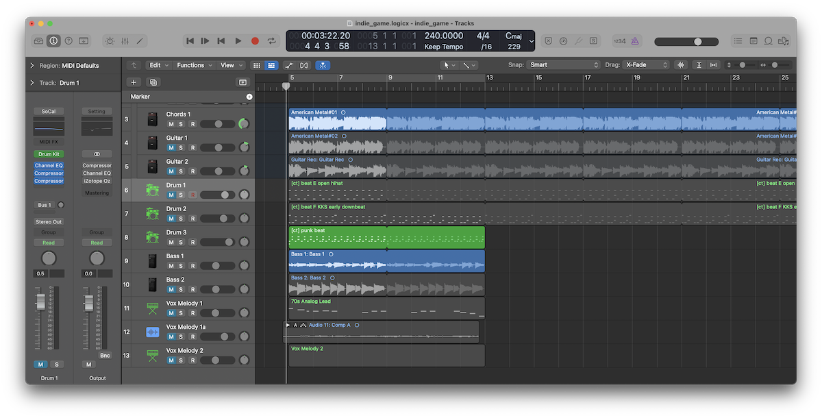 Some song demoing in Logic Pro