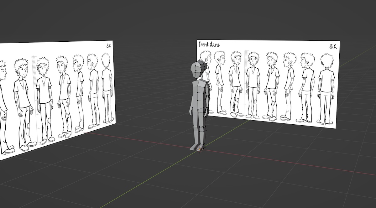 Modeling low-poly from a character turnaround sheet