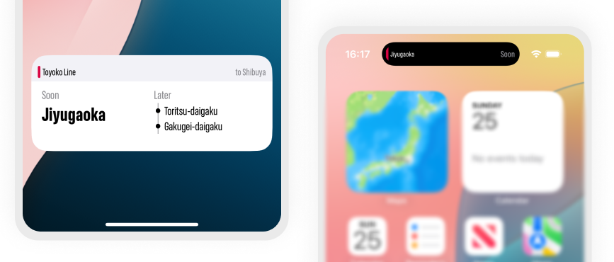 Eki Live's Live Activity on the lock screen and Dynamic Island Eki Live's Live Activity on the lock screen and Dynamic Island