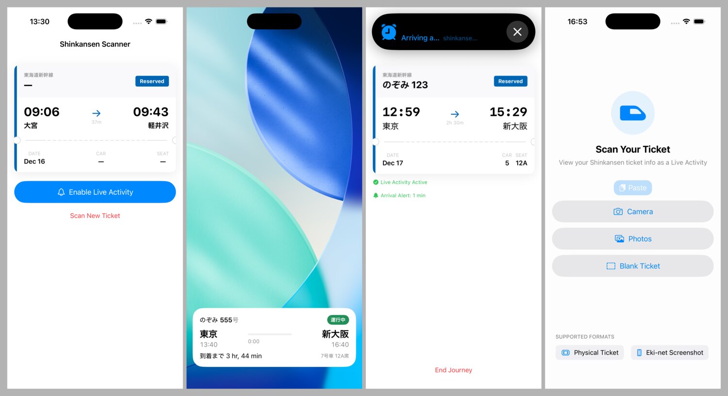 Early view layouts during initial development
